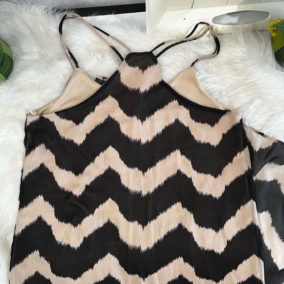 NEW Amber Blue Two Tone Contrast Striped Hi Lo Spaghetti Strap Maxi Dress S NWT - Picture 11 of 15